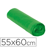 BASIC BOLSA BASURA 55x60cm VERDE 15-PACK 76255